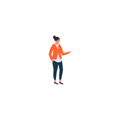 vector of sports people in orange clothes illustration
