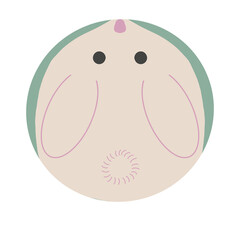 cute bunny rabbit round shape