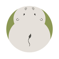 cute round shape hippo icon