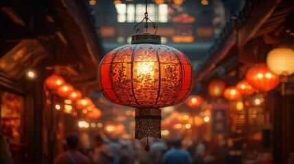 Chinese Lantern Festival A Glowing Celebration in the Dark Generative AI