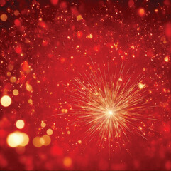 Red and Gold Abstract Background on Chinese New Year