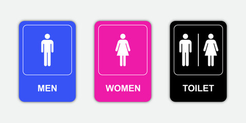 vector toilet signs on wall men and women