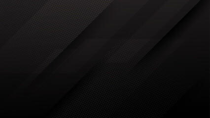 Obraz premium abstract black background with halftone and diagonal stripes. vector illustration