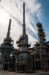 Fototapeta na wymiar Atyrau Oil Refinery is one of the three leading oil refineries in Kazakhstan. September 14, 2007