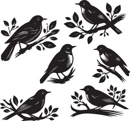 Flying Sparrow Silhouette Vector 