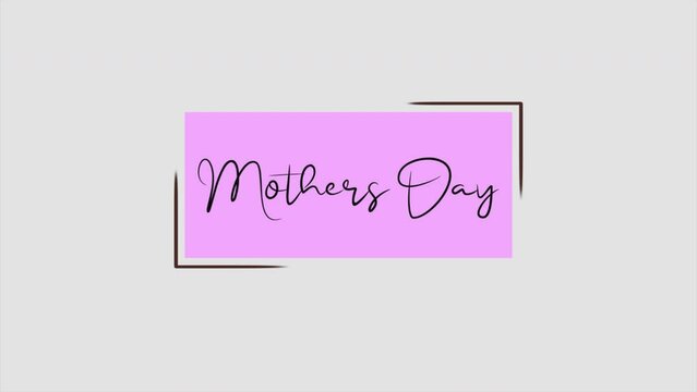 A pink background highlights the handwritten words Mother's Day in black. The image evokes affection and celebration for this special occasion