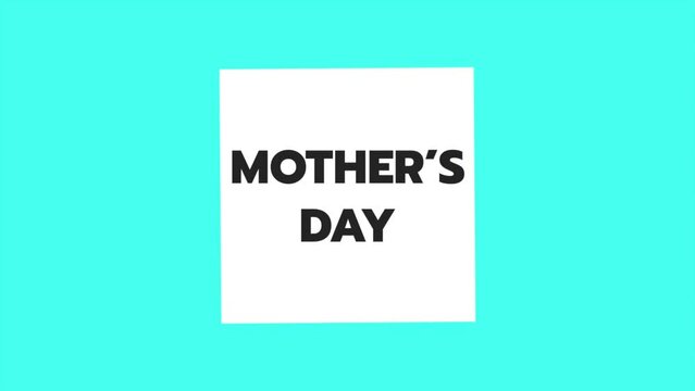 A simple and captivating image featuring the words Mother's Day in white against a blue background, ideal for conveying a promotional message for the holiday