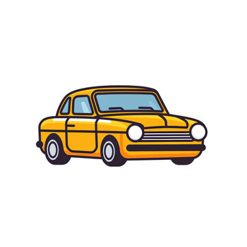 a cartoon of a yellow car