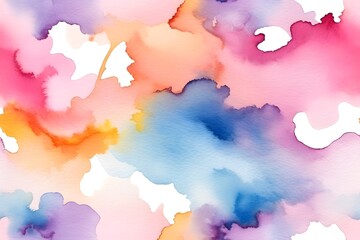 Abstract pink watercolor background painting with fringe and bleed paint drips and drops, painted paper texture design