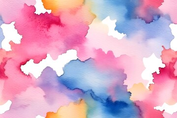 Obraz premium Abstract pink watercolor background painting with fringe and bleed paint drips and drops, painted paper texture design