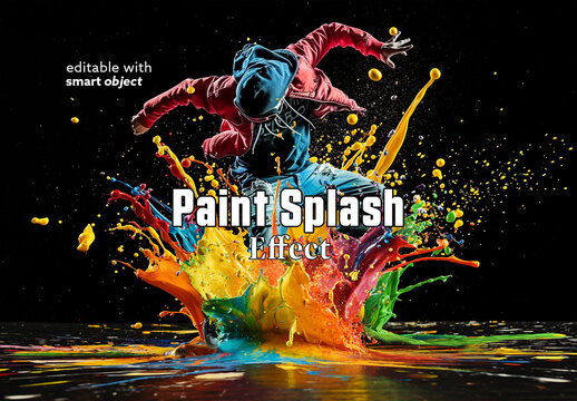 Paint Splash Photo Effect. Some elements are AI Generated