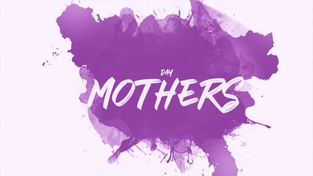 Vibrant splashes of paint on a white backdrop form the words Mother's Day in this colorful image, celebrating the special bond of motherhood