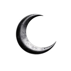 a black crescent moon with water drops