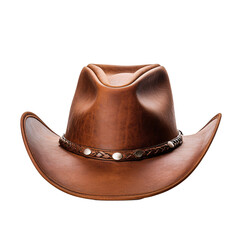 a brown cowboy hat with silver trim - obrazy, fototapety, plakaty