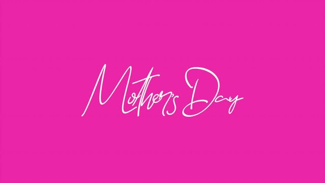 A simple yet elegant pink background with Mother's Day written in beautiful white cursive handwriting, creating a heartfelt message for this special occasion