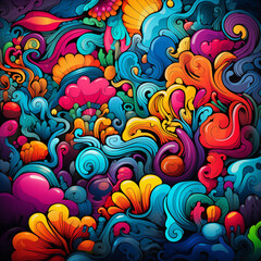 crazy colorful background for stickers