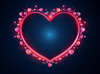 a heart is filled with pink and red hearts on a dark background