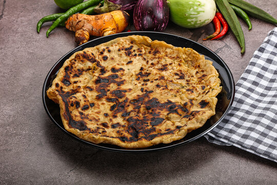 Indian cuisine stuffed Aloo paratha