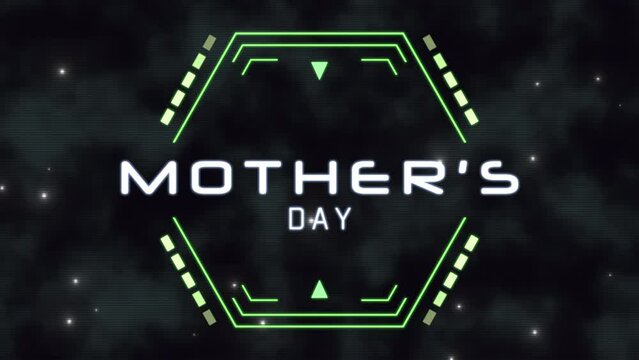 A modern, minimalist logo for Mother's Day. It depicts a stylized image of a mother and child, accompanied by the words Mother's Day in a sleek font