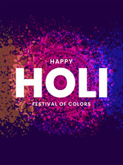 Holi festival poster design. Indian Festival of Colors. Colorful Holi celebration festive background. Vector illustration