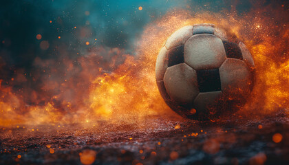 Fototapeta premium Soccer Inferno: A Dynamic Display of Speed, Power, and Explosive Energy