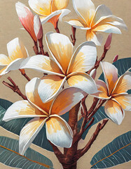 Beautiful plumeria flowers, for a greeting card
