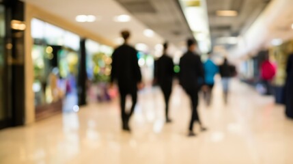 people walking in a mall, shoppers in a mall