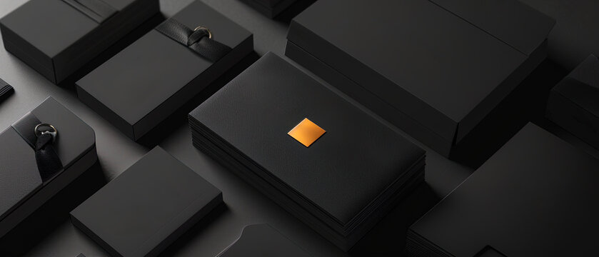 Elegant business card and packaging mock up, soft lighting, a consistently memorable brand image