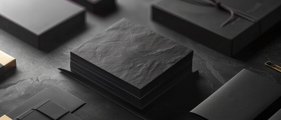 Elegant business card and packaging mock up, soft lighting, a consistently memorable brand image