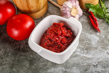 Natural organic red tomato paste