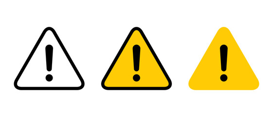 Alert warning, caution, danger icon vector in flat style. Exclamation mark sign symbol on triangle