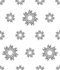 Tribal Tattoo Sun Seamless Pattern M_2204004