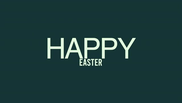Simple yet festive, this image features the words Happy Easter in green against a black background. Perfect for sending warm Easter greetings