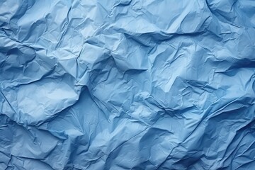 Sapphire Waves: Crumpled Paper Texture in Oceanic Blue Hues - Generative AI