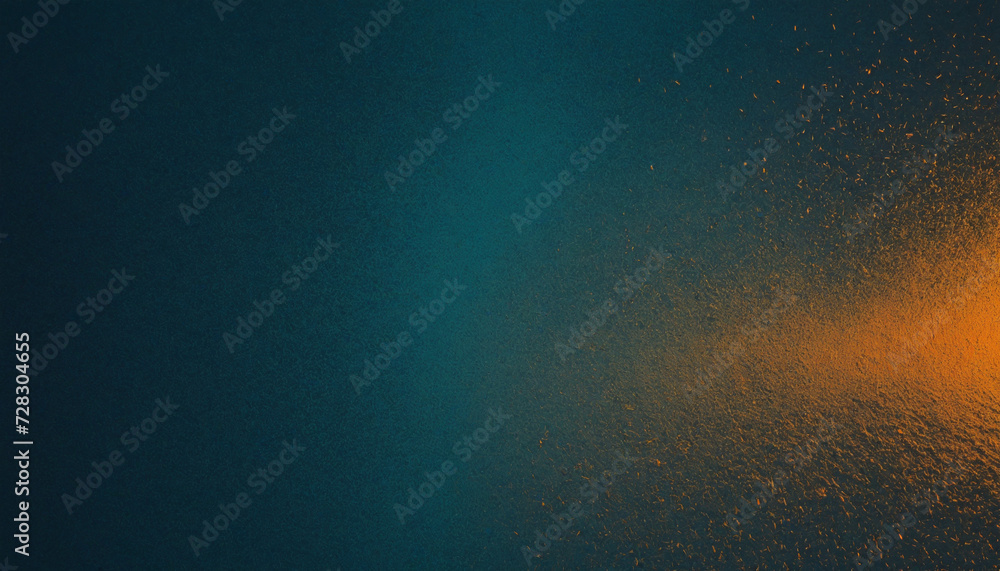 Poster teal orange yellow blue dark grainy color gradient background retro noise texture effect web banner 