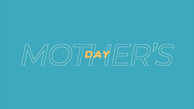 A blue background with the word Mother's day in white on blue background