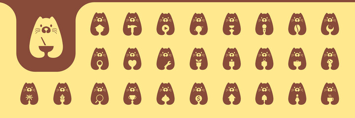 otter cute mascot flat modern icon collection logo design vector © devastudios