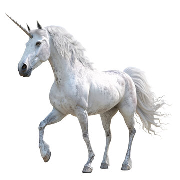 a white unicorn with a horn