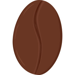 coffee bean illustration, flat design, for coffee element, roasted coffee