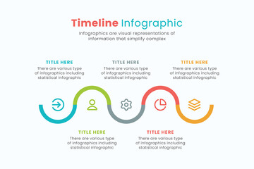 Timeline vector infographic design template for presentations, workflow or process diagram, flowchart.