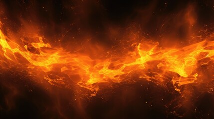 Fototapeta premium Fiery Whorls: Vivid Waves of Flame Dancing in the Depths of Night - Generative AI
