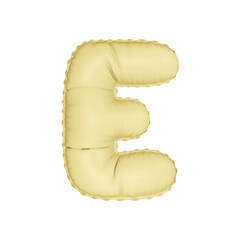 3D pastel light yellow color helium balloon letter E