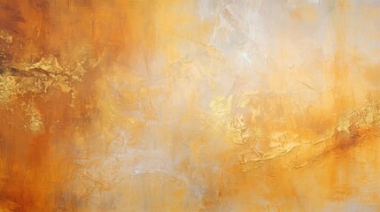 Golden Hues Abstract Art - Textured Yellow and Orange Canvas Generative AI