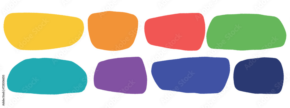 Aufkleber hand drawn organic rectangles. vector geometrical shapes. color speech bubble blobs. vector illustra