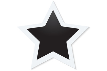 White star with black inside, complete with shadow. Pattern illustration Picture frame with copy space or empty. transparent background png