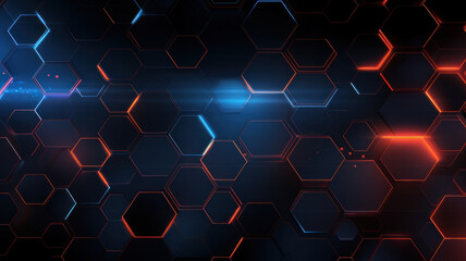 Abstract hexagon background. Technology polygonal design. Digital futuristic minimalism