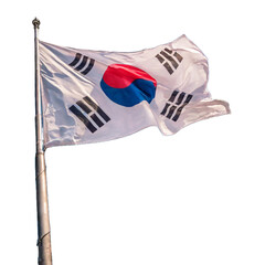 South Korean flag fluttering in the wind