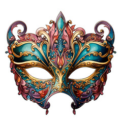 Mardi gras mask with floral ornaments