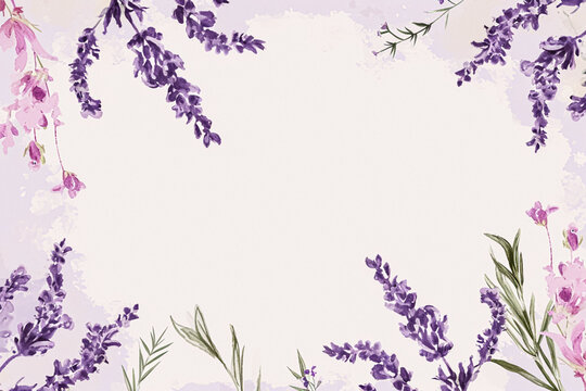 Elegant purple floral watercolour background