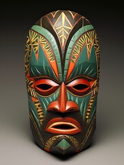 African Tribal Mask Designs: Enchanting Rainforest Landscape with Central African Tribal Masks
